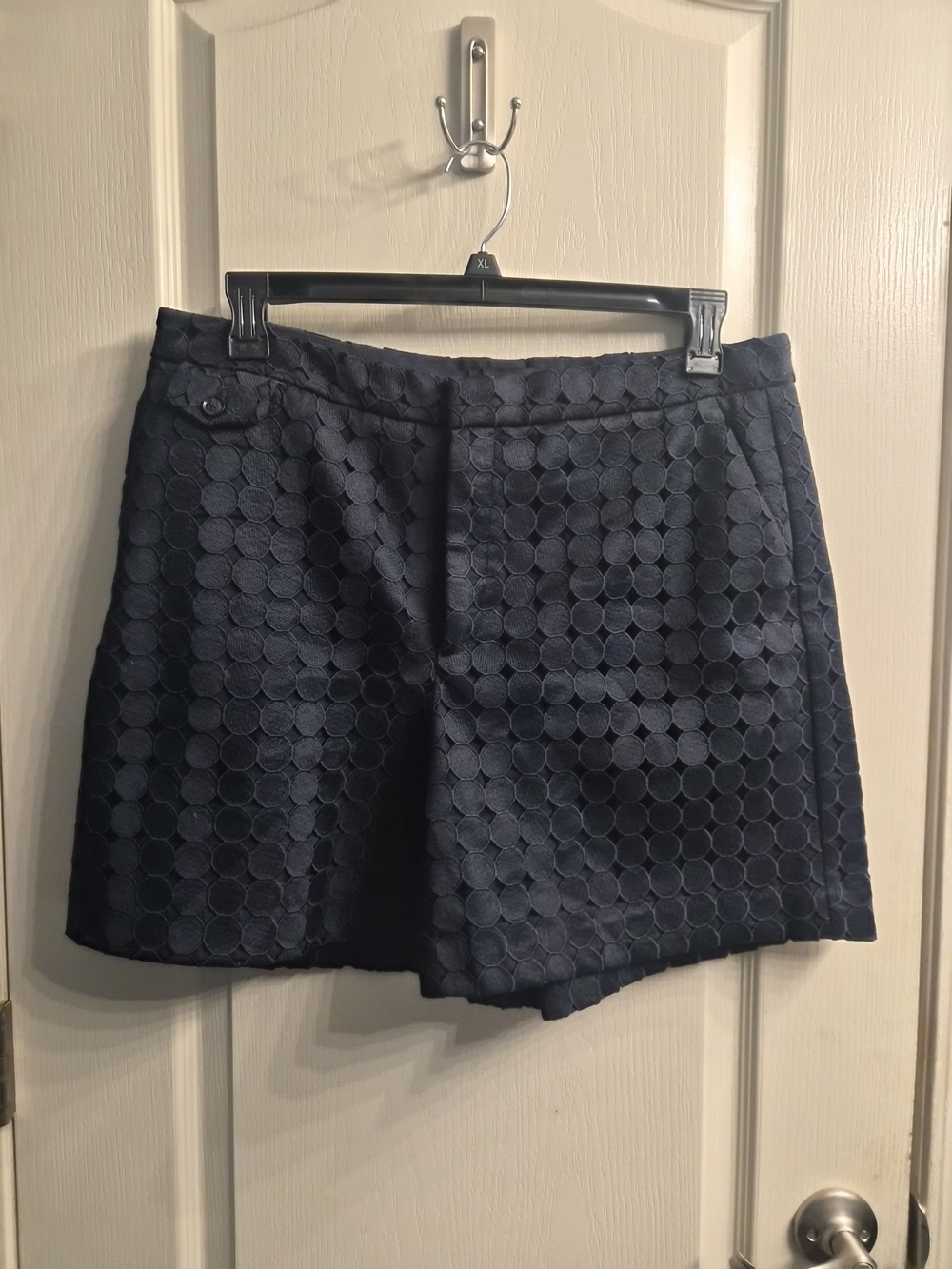 Banana Republic Navy Textured Circle-Pattern Bermuda Shorts